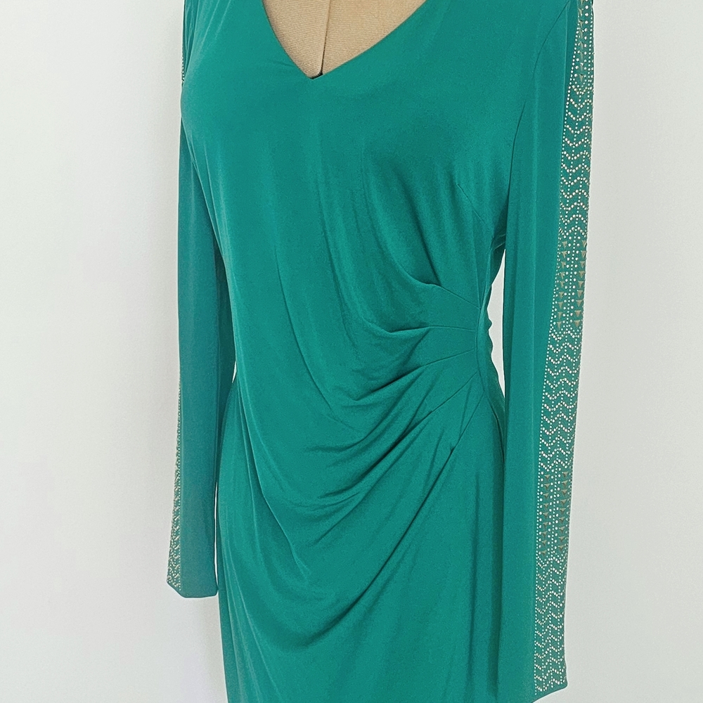 Guess Teal Long Sleeve Dress